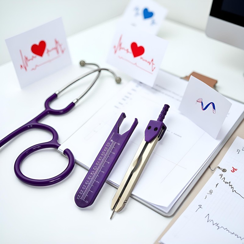 Purple EKG Calipers Measuring Tool, ECG Calipers Measuring Tool,Caliper Divider