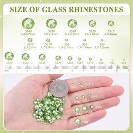 400PCS SS30/6mm Crystal Rhinestones (Peridot), Bedazzling Flatback Glass Rhinestones for Crafting DIY Nail Art Makeup Decoration, Gems Diomand Charms for Tumbler Shoes Clothing Mug