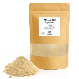 ERBOTECH, Peruvian Maca Organic Powder, 200 g Bag, Rich in Minerals, Vitamin B, Vitamin C, Vitamin E, Gluten Free, Suitable for Vegetarians and Vegans