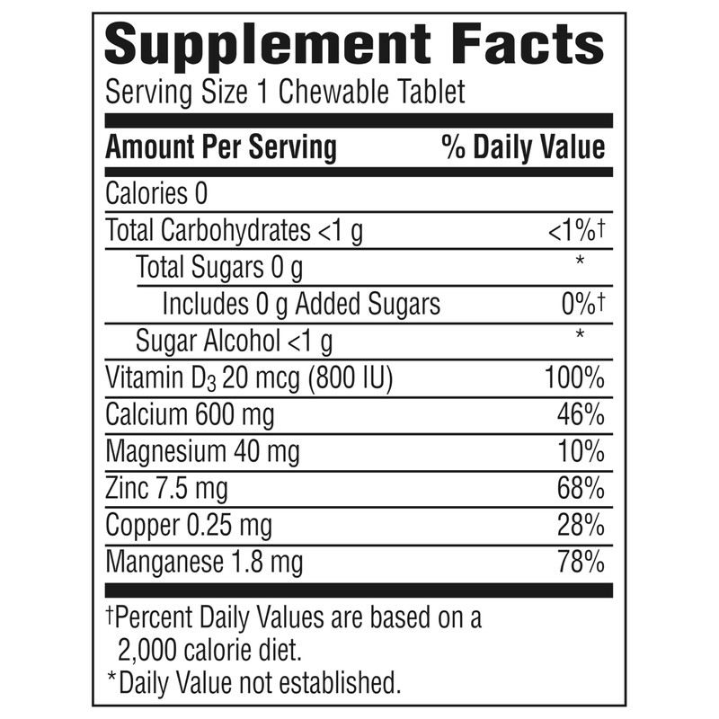 Caltrate Chewables 600 +D3 Plus Minerals Calcium and Vitamin D,
