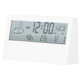 LED-Wecker, Nachttisch Transparenter LED-Wecker mit großer Zahl mit Temperatur-Feuchtigkeitsanzeige, für Büro, Schule, Desktop