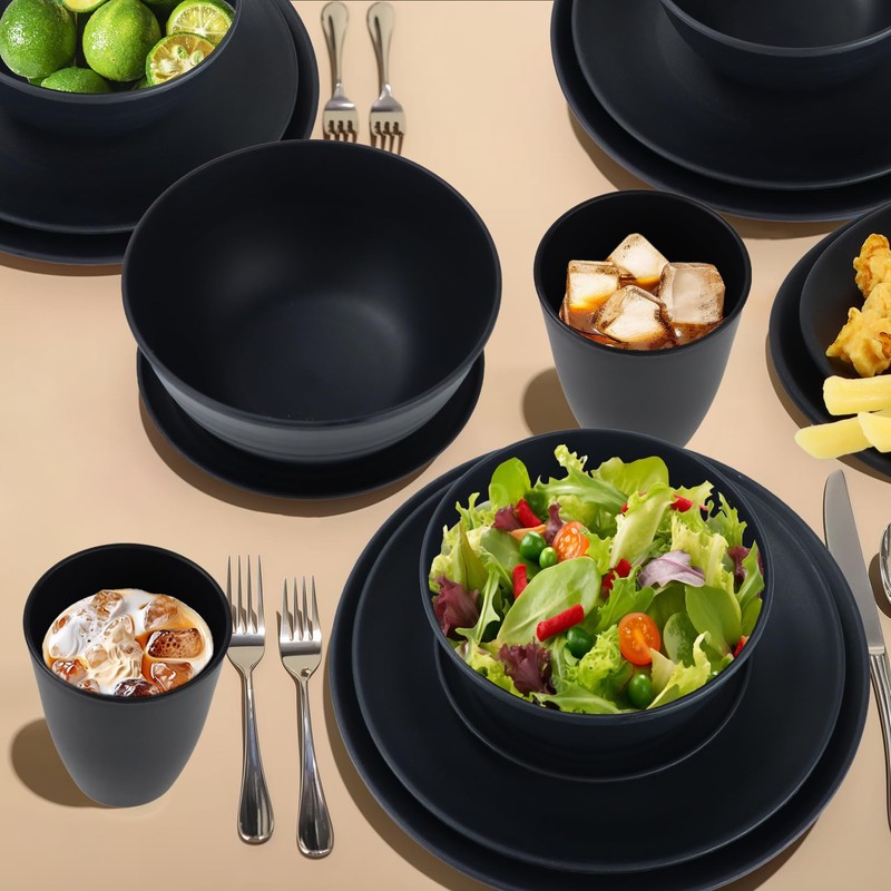 Wrova Wheat Straw Dinnerware Set of 40 Pieces - 10"