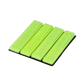 Amon Reflector (Yellow) Approx. 2.5 x 0.6 Inches (64 x 15 mm), Thickness Approx. 0.2 Inches (6 mm), 1 Sheet of 4 Pieces, Improves Night Visibility for Motorcycles, Motorbikes, Bicycles 6967