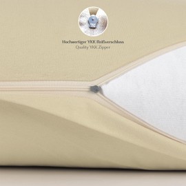 Alreya Pillowcase 80 x 80 cm - Beige - 100% Jersey Cotton - Cushion Cover for Cushions 80 x 80 cm, Jersey Pillowcases, Super Soft Pillowcase 80 x 80 cm with Zip