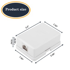 Phone Jack Surface Mount Single Port Telephone Jack Box 4 Screw Terminals to 1 RJ11 6P4C Female 2pack white