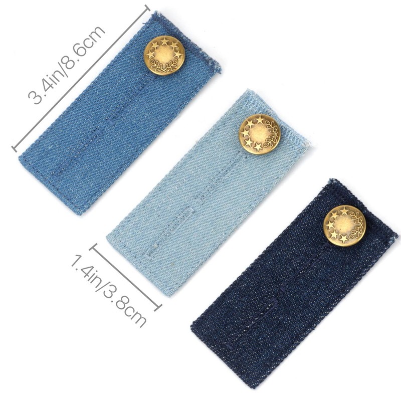 VANANA 4PCS Set Denim Waistband Button Extender Metal Buttons for