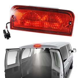 Center High Mount Stop Light Third Brake Light with Indoor LED Lamp Replacement for 1992-2022 Ford E150 E250 E350 E450 E550 Econoline Super Duty Replaces 6C2Z13A613B, F2UZ13A613B, XC2Z13A613BA