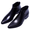 Santimon Men's Ankle Genuine Leather Dress Fashion Zipper Pointed Toe