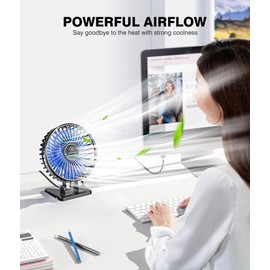 JZCreater USB Desk Fan, Mini Fan Portable, 3 Speeds Desktop Table Cooling Fans, Plug in Power, Rotation Strong Wind, Quiet Personal Small Fan for Home Desktop Office Travel Bedroom, Black (2Pack)