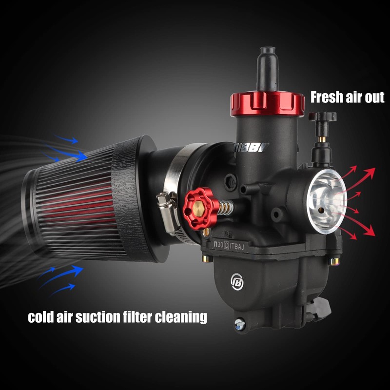 NIBBI Motorcycle Air Filter 42 mm for Moped Scooter ATV