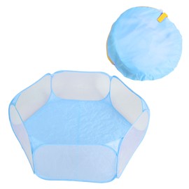 Pet Play Tent Breathable Transparent Portable Pop Open Small Animal Playpen for Indoor Outdoor Exercise Blue
