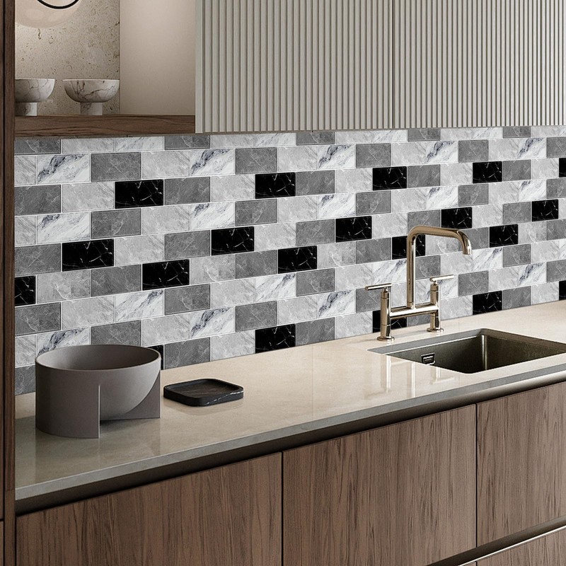 BSABSAQAA 10 Sheets Peel and Stick Backsplash for Kitchen 12"X12"