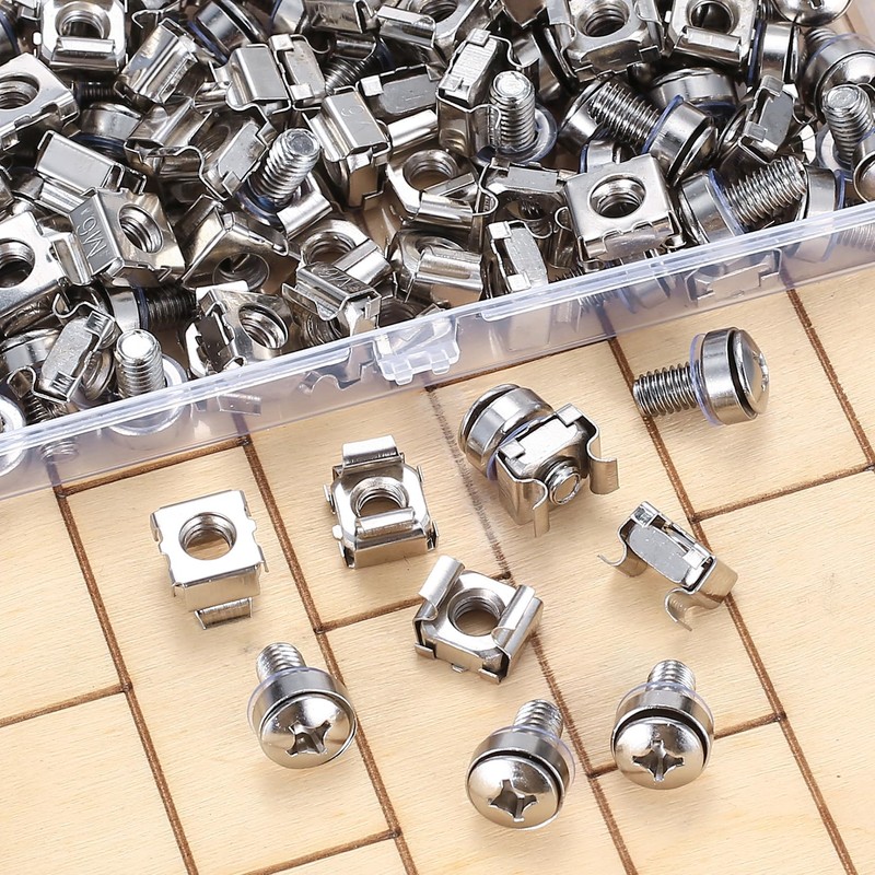110 Pcs/55 Set Rack Mount Cage Nuts and Rack Screws