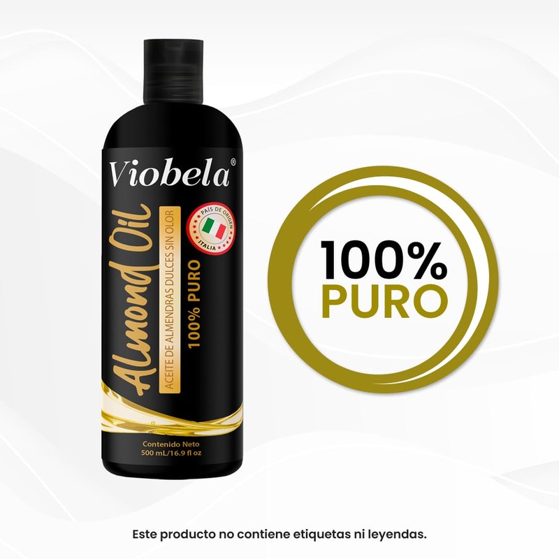 Aceite de ALMENDRAS Dulces Origen Italiano 100% PURO 500 ML