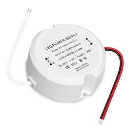 HNCY LED Transformer 12 V, Round Power Supply 24 W 2 A, IP66 Transformer 230 V to 12 V, LED Driver 12 Volt Constant Voltage Power Supply, for Various Lamps, No Noise, No Flicker