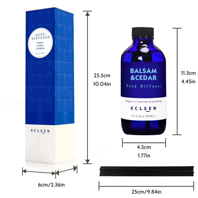 Xcleen Reed Diffusers for Home, Balsam & Cedar Diffuser with