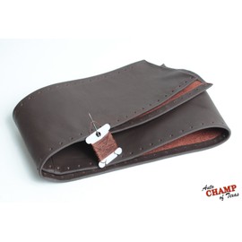 Auto Champ of Texas: Compatible with 2015-2016 Dodge Ram 1500, 2500, 3500 Laramie Leather Steering Wheel Cover, Brown