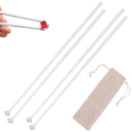 GWAWG 2 Pairs Chopsticks with Cat Paws, Pink Cat Paw Chopsticks, 3D Printed Pink Paw Prints, Reusable Chopstick for Home, Hotel, Restaurant