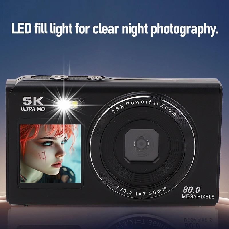 Dpofirs 5K Digital Camera for Photography, 80MP WiFi Vlogging Camera,