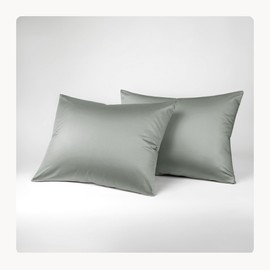 Seralino Lyocell Kissenbezug 40x80 Grün (2er Set)| 100% Eukalyptus Kopfkissenbezug 40x80 (Tencel)| weiche hochwertige Kissenhülle | Reißverschluss | Oeko-Tex | Atmungsaktiv | Allergiker Kissenbezüge