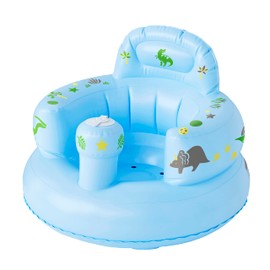 Bath Chair with Seated Waist Pump Up Bath Chair with Headrest Blue/Dinosaur