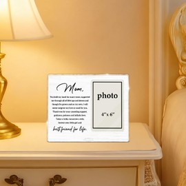 Mother of the Bride Gifts Picture Frame, Wedding Gifts for Mom from Bride Daughter, Forever Your Little Girl Photo Frame, 4 x 6 Inch Photo