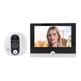 Zunate Video Doorbell, Smart Video Intercom System with 4.3inch Screen, Doorbell Camera with PIR Motion Detection, Night Vision Two Way Voice for Home (Silver), Zunate9gevka657y-11