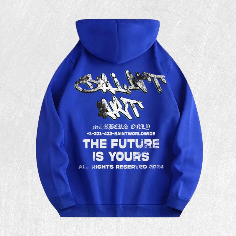 Saint Art the Future Is Yours Graphic Hoodie 100% Cotton