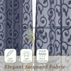 WelvetBLK Navy Blue Sheer Curtains 84 Inches Long 2 Panels