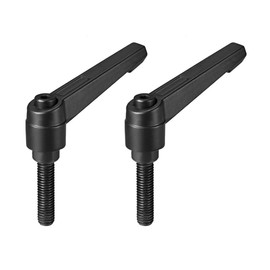sourcing map 2pcs Adjustable Clamping Lever Handle M8 x 32mm Metric Black Oxide Carbon Steel Male Threaded Stud Hand Knobs Rotating Screw Handles Bolts with Locking Lever Black
