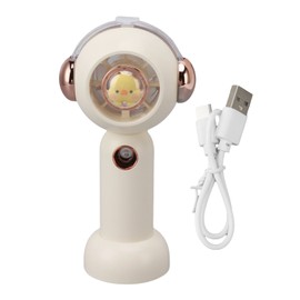 Lovely Handheld Misting Fan with Atomization Function USB Rechargeable Small Pocket Mist Fan 500mAh White