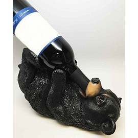 Favorite Cute Black Bear Oil Wine Bottle Holder and Salt Pepper SHAKERS Set