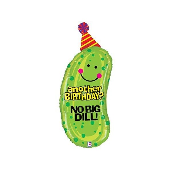 No Big Dill Pickle Shaped 37" Birthday Mylar Balloon