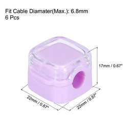 MECCANIXITY 6pcs Magnetic Cable Clips for Desk, Strong Adhesive Wire Holder Keeper Cord Holders Organizer Hide Phone USB Cable Management for Home Office Charging Cable, Purple