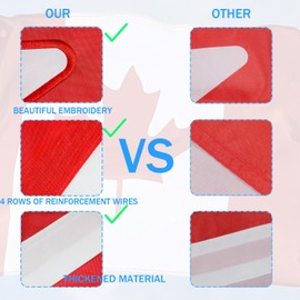 DCRGE Canada flag Canadian Flag 3x6 FT Made Of 210D Heavy Duty Canada Flags with Embroidered Maple Leaf and Brass Grommets (36-Inch x 72-Inch (3x6 Ft))