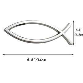 OnlyYou.X New Christian Fish Symbol Emblem Fish Badge Decal Sticker Fits for Universal Cars and Pickup 1 Piece Chrome