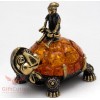 Brass Amber Figurine Turtle Tortilly & Buratino Pinocchio & golden