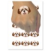 Shaggy Shih Tzu Dog Head Temporary Tattoo Water Resistant Fake
