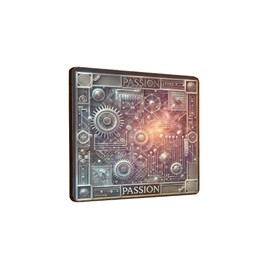 Wooden Fridge Magnet with Passion-Themed Design, Steampunk Elements and Intricate Patterns (mag-kf25-536)