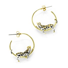 Bill Skinner - Gold Hoop Earrings for Women, Nature Inspired, UK Designed, Enamel Gold Plated Hoops, Cottage-core Wear, Intricately Detailed with Silky Pouch, Beautiful Gift for Her Birthday