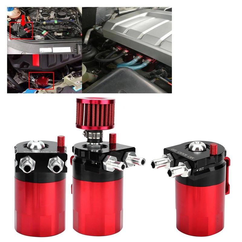Car Modification Accessories 300ml Baffled Universal Oil Catch Breather Can