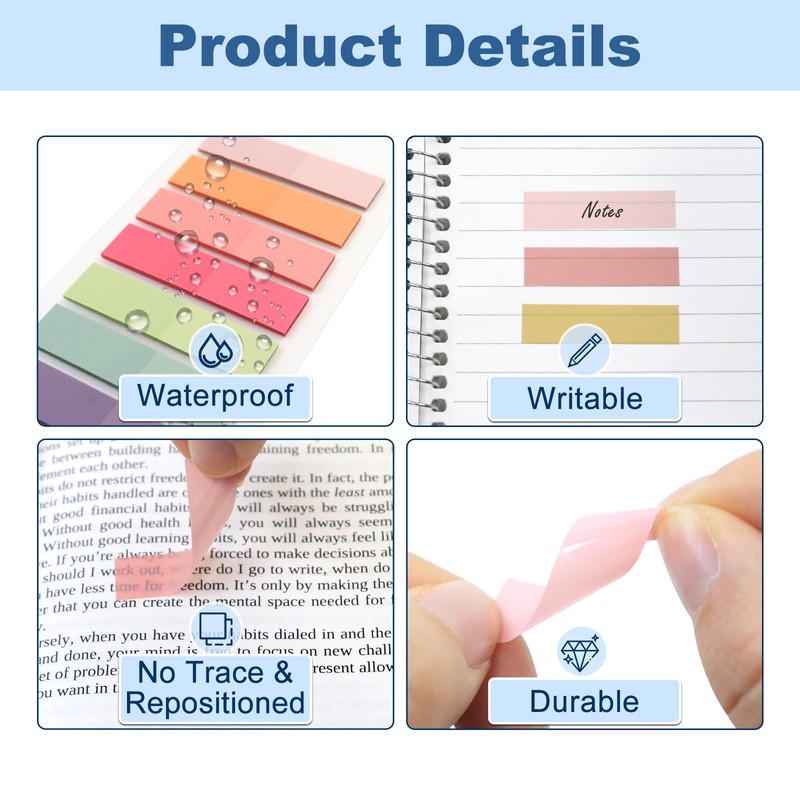 Hanyousheng 2000 Pcs Sticky Tabs, Book Tabs, Index Tabs, Annotation