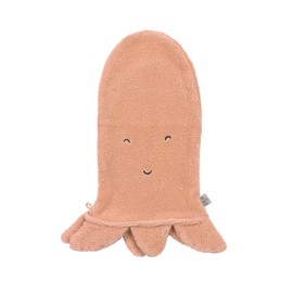 LÄSSIG Children's Play Wash Mitt Wash Cloth Terry Fabric Cotton/Play Wash Glove GOTS Octopus