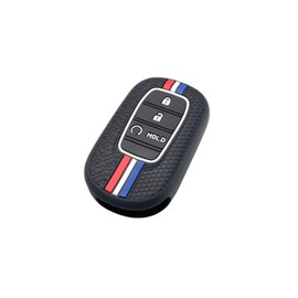 OTMIK Tricolor Silikon Auto Schlüssel Abdeckung passend für Honda CRV CR-V Fit Civic Accord HR-V HRV City Odyssey XR-V Schlüsselhülle Zubehör (3 Knöpfe A)