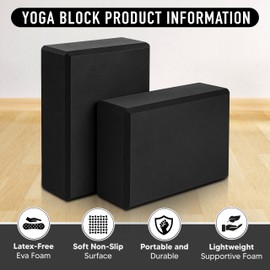 Pilates & Yoga Kit for Home Workout – 2 Non-Slip Foam Yoga Blocks with Beveled Edges, Yoga Strap with Loops, Non-Slip Grip Pilates Socks – Pilates Equipment Set, Yoga Kit, Core Workout Accessories