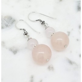 TreasureBay Handmade Natural Gemstone Drop Earrings for Women Girls with 925 Sterling Silver Hooks Gemstone Quartz, Gemstone, Quartz