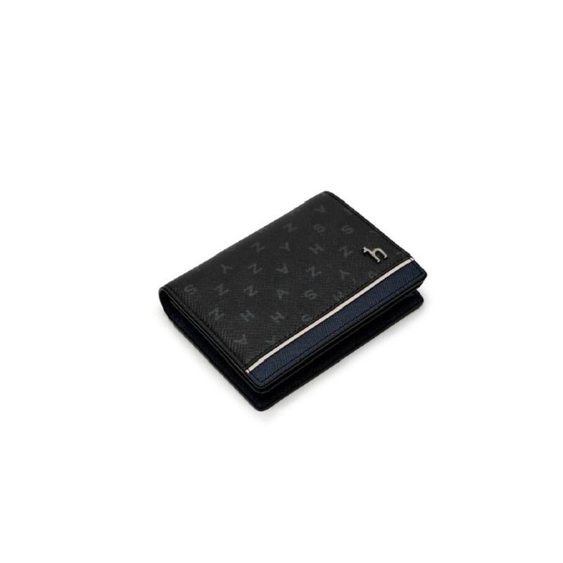 Hazzys (대구신세계)블랙 가죽 퍼피로고 라인배색 2단 카드지갑 HJHO5E457BK (Daegu Shinsegae)