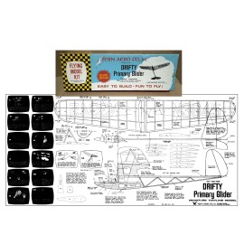 Unbranded Tern Model Airplane Plans (FF): Drifty Primary Glider 18" Span Rubber-Powered