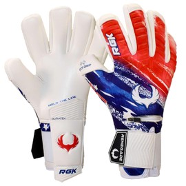 Renegade GK Eclipse Liberty Professional Goalie Gloves with Pro Fingersaves Black| Red, White, & Blue Soccer Goalkeeper Gloves (Size 6, Youth, Junior, Neg. Cut, Level 5)