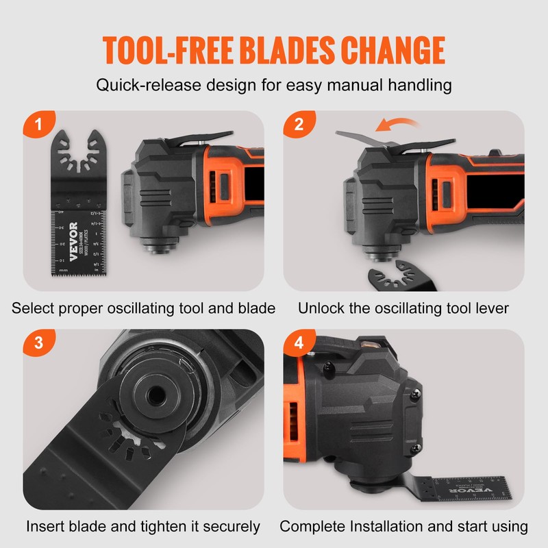 VEVOR 50PCS Oscillating Saw Blades, Universal Quick Release Oscillating Saw